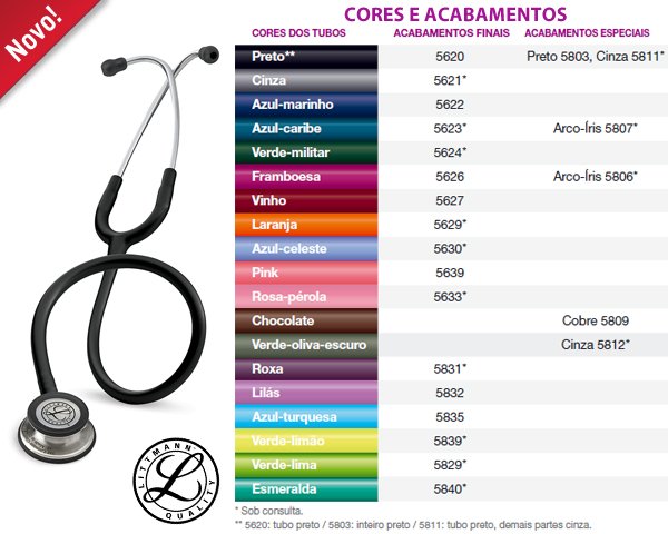 ESTETOSCÓPIO LITTMANN CLASSIC III BLACK TUBE  HB004407233